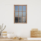 Silvery Beach View aus einem Fenster Poster (Küche)