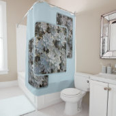 Silvery Blue Succules botanische Fotografie Duschvorhang (Beispiel)