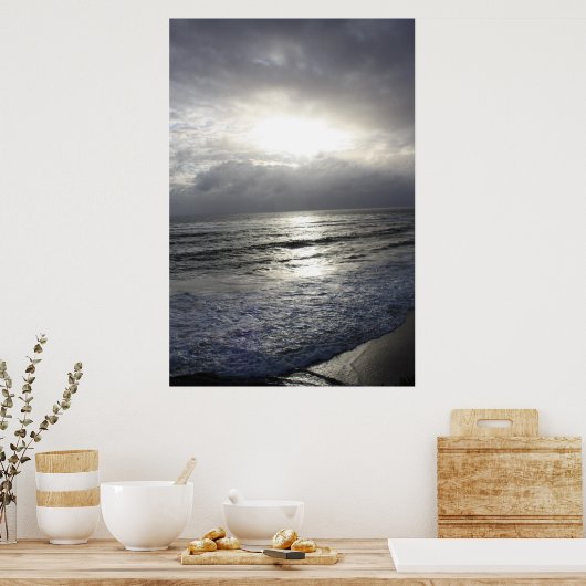 Silvery Blue Sunset Poster (Küche)