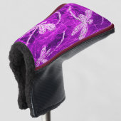 Silvery Dragonfliegen auf einem Zaubermagenta Sky Golf Headcover (3/4 Vorderseite)