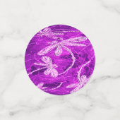 Silvery Dragonfliegen auf einem Zaubermagenta Sky Konfetti (Klein Vorderseite)