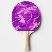 Silvery Dragonfliegen auf einem Zaubermagenta Sky Tischtennis Schläger (Vorderseite)