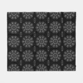 Silvery Filigree Mandala Fleecedecke (Vorderseite (Horizontal))