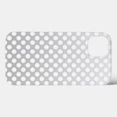 Silvery Gray and White Polka Dot Pattern Case-Mate iPhone Hülle (Rückseite (Horizontal))