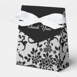 Silvery Gray Black Damask Vielen Dank für Ihr Inte Geschenkschachtel