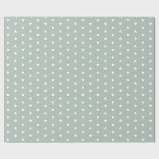 Silvery Gray Blue White Stars Geschenkpapier (Flach)