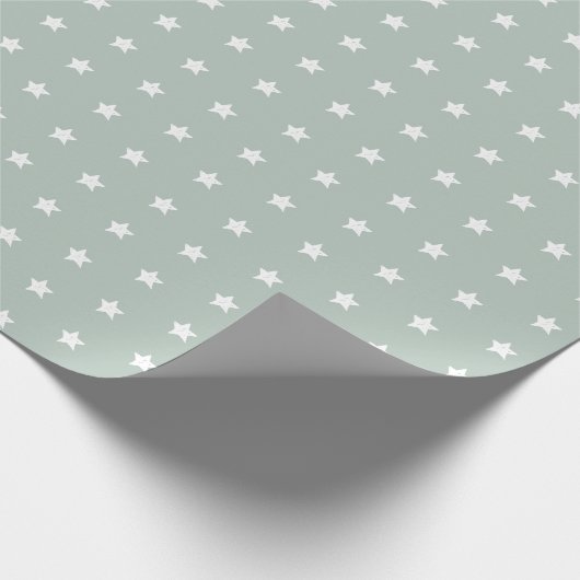 Silvery Gray Blue White Stars Geschenkpapier (Ecke)