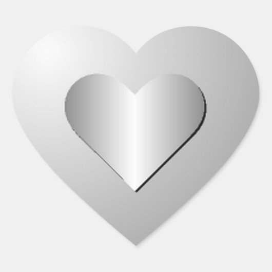 Silvery - Gray Heart Stickers (Vorderseite)