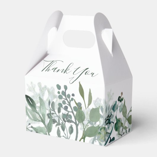 Silvery Green Eucalyptus Gastgeschenk Hochzeit Geschenkschachtel (Vorderseite)