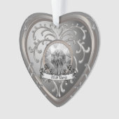 Silvery Imitats Jewel Heart Custom Fee Ornament (Vorderseite)
