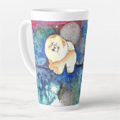 SILVERY MOON Chow dog watercolor Milchtasse (Linke Ecke)
