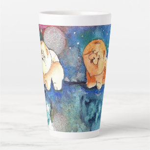 SILVERY MOON Chow dog watercolor Milchtasse