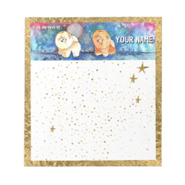 SILVERY MOON Chow dog watercolor Notizblock