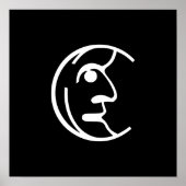 Silvery Moon in Weiß Poster (Vorne)