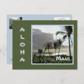 SILVERY MOONLIGHT & PALM BÄUME/MAUI POSTKARTE (Vorne/Hinten)