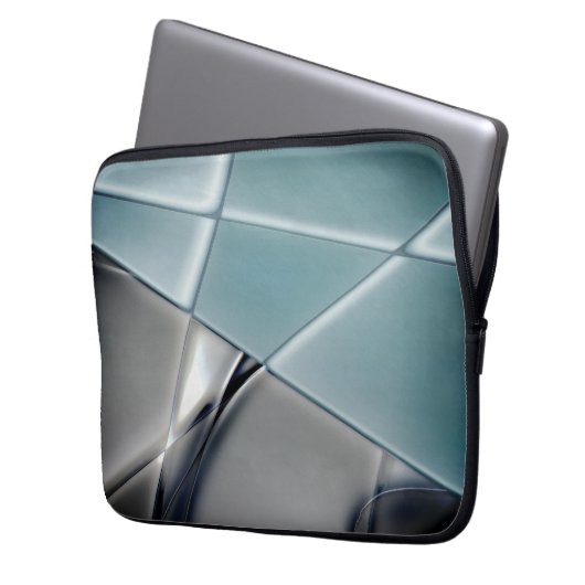 Silvery-Rechteck-Trapezoiden veränderlicher Hinter Laptopschutzhülle (Vorderseite Links)