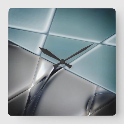 Silvery-Rechteck-Trapezoiden veränderlicher Hinter Quadratische Wanduhr (Vorderseite)