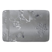Silvery Reindeer & Snowflakes Badematte (Vorderseite)