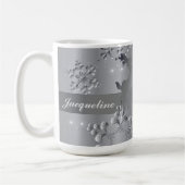 Silvery Reindeer & Snowflakes Tasse (Links)