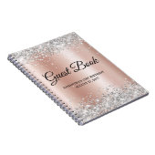 Silvery Rose Gold Shimmer 21. Geburtstag Gästebuch Notizblock (Rechte Seite)