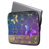 Silvery-Rose Lila Ausrichtung mit/Name Laptopschutzhülle (Vorderseite Links)