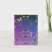 Silvery-Rose mit Namen und Gruß (Rückseite)