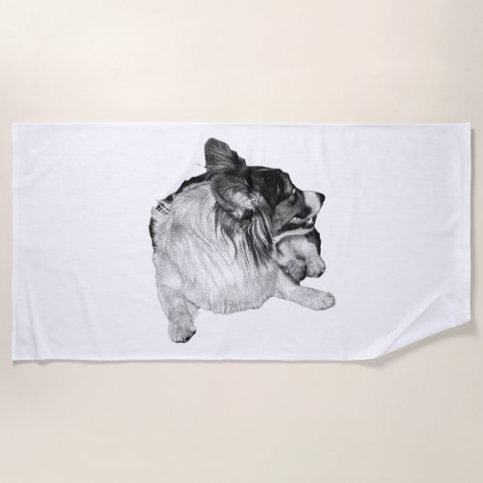Silvery Shade Corgi Strandtuch (Vorderseite)
