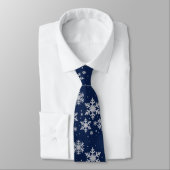 Silvery Snowflakes Blue Winter Wedding Neck Tie Krawatte (Gebunden)