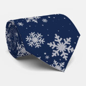 Silvery Snowflakes Blue Winter Wedding Neck Tie Krawatte (Gerollt)