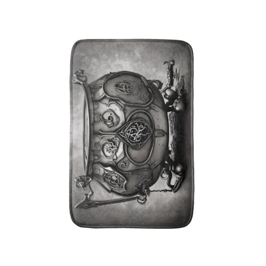 Silvery Steampunk Cauldron mit Verziertem Magic Si Badematte (Vorderseite Vertikal)