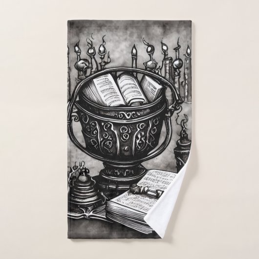 Silvery Steampunk Cauldron Spellbooks und Tränke Badhandtuch Set (Handtuch)