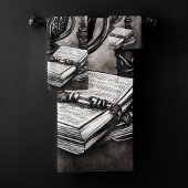 Silvery Steampunk Cauldron Spellbooks und Tränke Badhandtuch Set