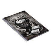 Silvery Steampunk Cauldron Spellbooks und Tränke Notizblock (Rechte Seite)