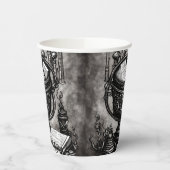 Silvery Steampunk Cauldron Spellbooks und Tränke Pappbecher (Links)