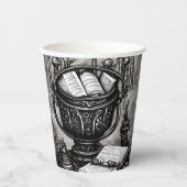 Silvery Steampunk Cauldron Spellbooks und Tränke Pappbecher (Vorderseite)
