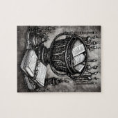 Silvery Steampunk Cauldron Spellbooks und Tränke Puzzle (Horizontal)