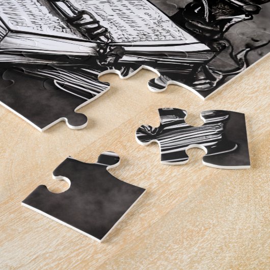 Silvery Steampunk Cauldron Spellbooks und Tränke Puzzle (Seite)