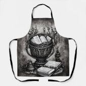 Silvery Steampunk Cauldron Spellbooks und Tränke Schürze (Vorderseite)