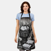 Silvery Steampunk Cauldron Spellbooks und Tränke Schürze (Getragen)