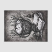 Silvery Steampunk Cauldron Spellbooks und Tränke Seidenpapier (Vorderseite)