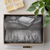 Silvery Steampunk Cauldron Spellbooks und Tränke Seidenpapier (Geschenk)