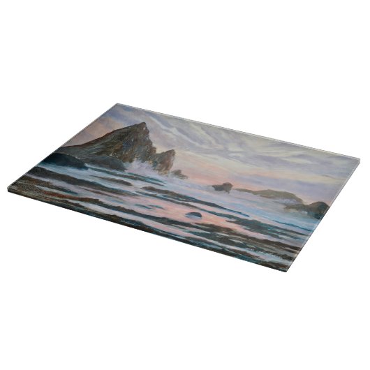 Silvery Sunset an der Sharkfin Cutting Board Schneidebrett (Ecke)