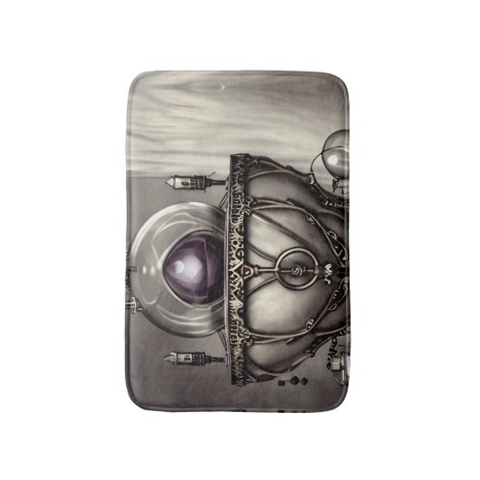 Silvery Verziert Cauldron mit Lila Kristallball Badematte (Vorderseite Vertikal)