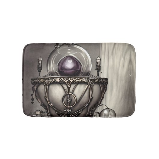 Silvery Verziert Cauldron mit Lila Kristallball Badematte (Vorderseite)