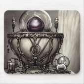 Silvery Verziert Cauldron mit Lila Kristallball Mousepad (Vorne)