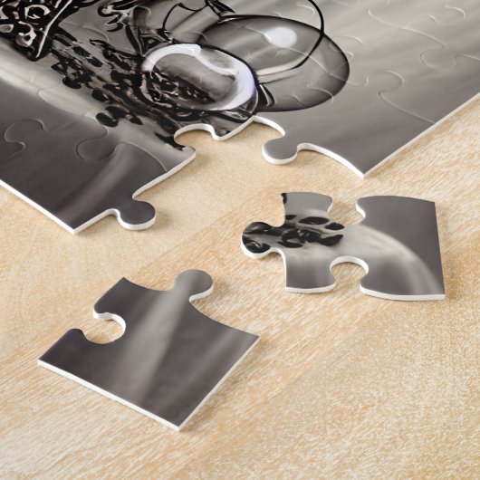 Silvery Verziert Cauldron mit Lila Kristallball Puzzle (Seite)