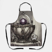 Silvery Verziert Cauldron mit Lila Kristallball Schürze (Vorderseite)