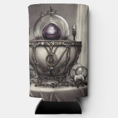 Silvery Verziert Cauldron mit Lila Kristallball Selters Dosenkühler (Rückseite)