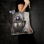 Silvery Verziert Cauldron mit Lila Kristallball Tasche