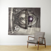 Silvery Verziert Cauldron mit Lila Kristallball Wandteppich (Beispiel (Horizontal))